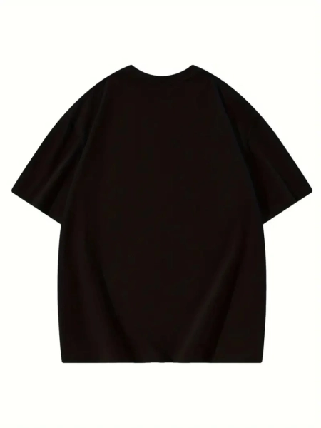 Thousand Baskılı Oversize Bisiklet Yaka T-shirt - Siyah