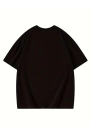 Thousand Baskılı Oversize Bisiklet Yaka T-shirt - Siyah