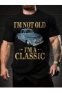 Baskılı Oversize Bisiklet Yaka T-shirt - Siyah