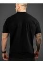 Baskılı Oversize Bisiklet Yaka T-shirt - Siyah