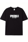 Baskılı Oversize Bisiklet Yaka T-shirt - Siyah