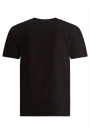 Baskılı Oversize Bisiklet Yaka T-shirt - Siyah