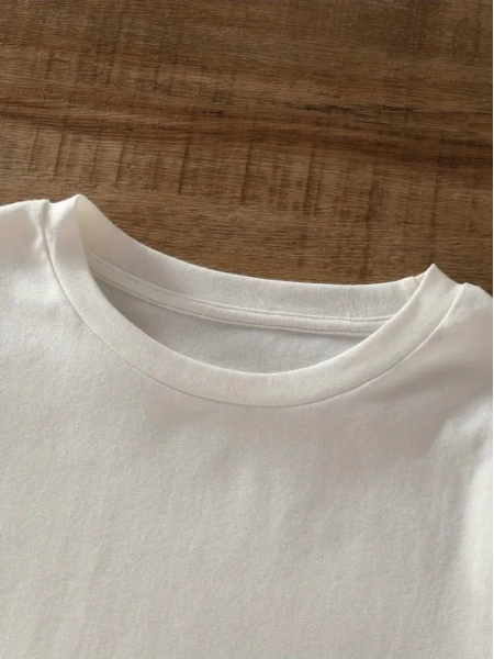 Baskılı Oversize Bisiklet Yaka T-shirt - Beyaz