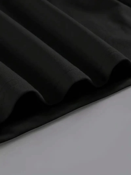 Baskılı Oversize Bisiklet Yaka T-shirt - Siyah