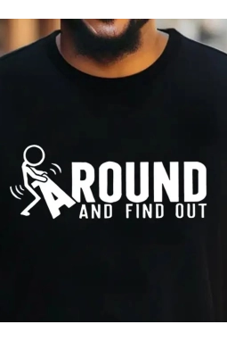 Erkek Around Baskılı Süprem T-shirt