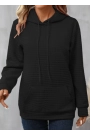 Kadın Uzun Kollu Kapşonlu Bağcıklı Cepli Capitone Sweatshirt