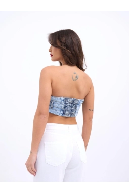 6817 KOT CROP-MAVİ
