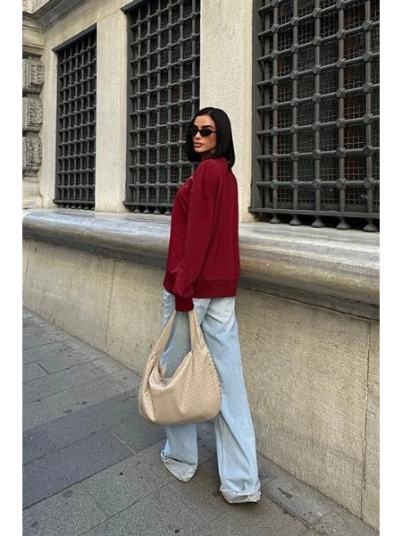 Gümüş Taşlı Sweatshirt 8052