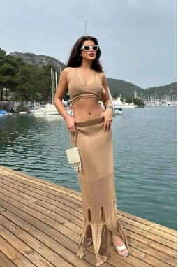 Luna Boyundan Bağlamalı Crop Takım 9868