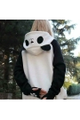 Kadın Panda üç Iplik Kumaş Kapüşonlu Polar Sweat 65 Cm
