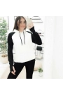 Kadın Panda üç Iplik Kumaş Kapüşonlu Polar Sweat 65 Cm