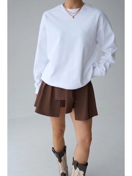 Düz SweatShirt - Beyaz