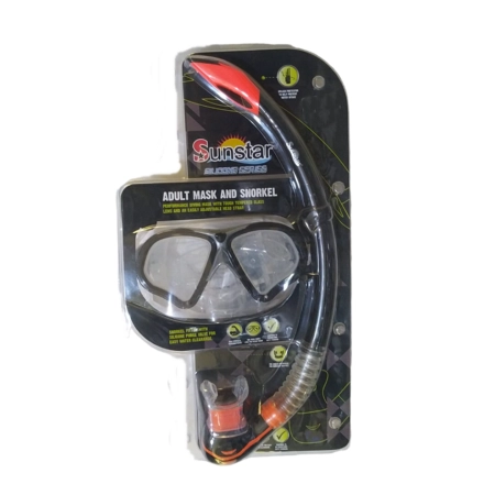 SİLKON MASKE SNORKEL SET SİYAH / MAVİ