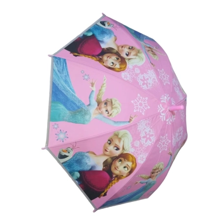 FROZEN KARLI VE PEMBE  DÜDÜKLÜ ŞEMSİYE