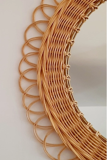 Bambu Duvar Aynası - Dış çapı 58cm x iç çapı 35cm .