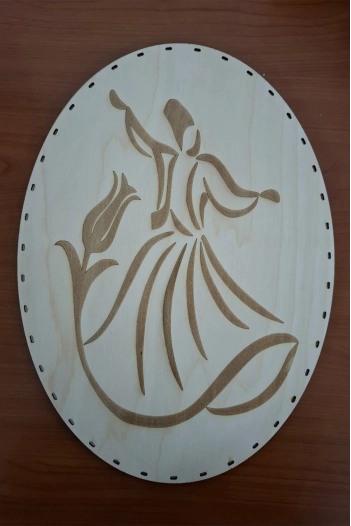 Oval Duvar Panosu Semazen 2 / Tepsi Tabanı ( 38cm X 28cm )