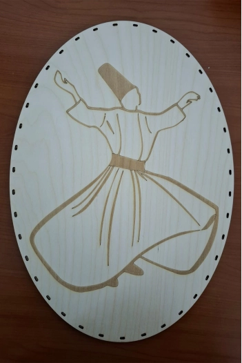 Oval Duvar Panosu Semazen 1 / Tepsi Tabanı ( 38cm X 28cm )