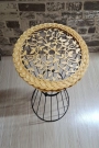 BAMBU-RATTAN RETRO AHŞAP DESENLİ SEHPA