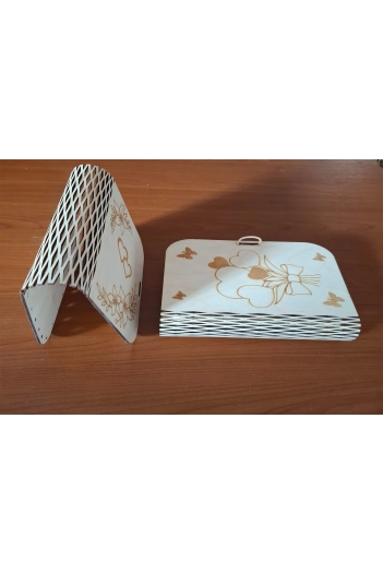 Ahşap Kalpli Hediye Kutusu Tabanı ( 36X21 cm )