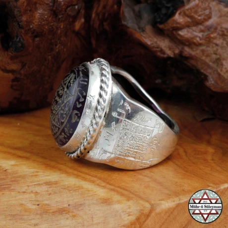 Özel Vefkli Ametist Taşlı EL Yazması AMETİST Taşlı Gümüş Yüzük