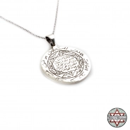 Tamamı EL Yazması - Mührü Süleyman Gümüş Kolye - 30MM