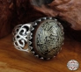 Süleyman-i Göz Akik Taşı Üzerine El Yazması Mührü Süleyman Gümüş Yüzük