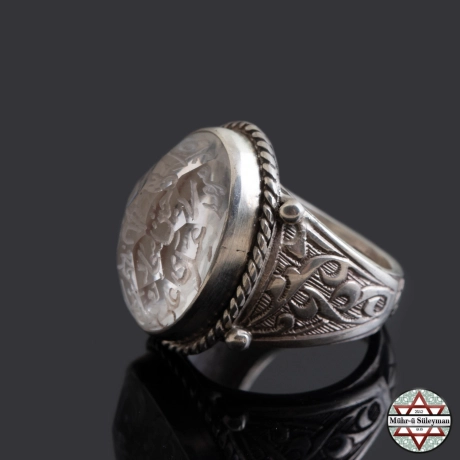 Ehlibeytin İsimleri Yazılı Necef Taşlı 925 Ayar Gümüş Yüzük