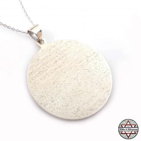 Tamamı EL Yazması Hadid Süresi 57. Ayet 925 Ayar Gümüş Kolye