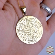 Tamamı El Yazması Mührü Süleyman -  BRONZ (Pirinç) Kolye
