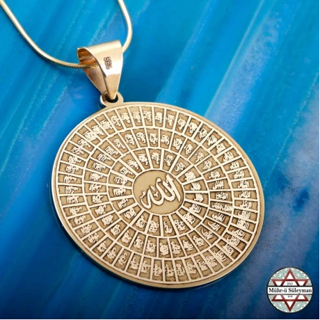 14 Ayar ALTIN Allah'ın 99 İsmi Esma-ül Hüsna Kolye