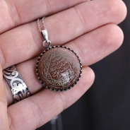 El Yazması 8 Köşe Mührü Süleyman Güneş Taşı Kolye