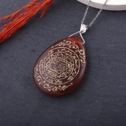 Damla Tasarım Tamamı EL Yazması Mührü Süleyman Gümüş Kolye