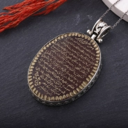 Akik Taşlı El Yazısı Name-i Peygamber Duası Kolye