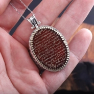 Akik Taşlı El Yazısı Name-i Peygamber Duası Kolye