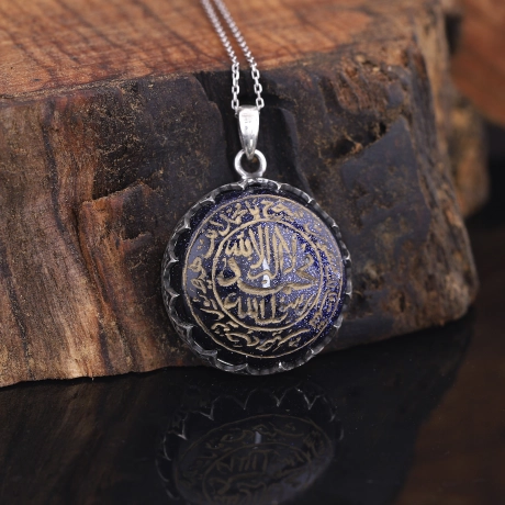  Yıldız Taşı El İşçiliği Nübüvvet Mührü Gümüş Kolye 