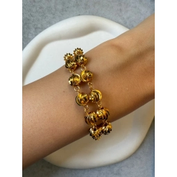 22 ayar altın kaplama ikili dorikalı bileklik