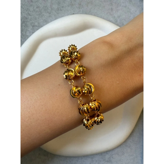 22 ayar altın kaplama ikili dorikalı bileklik