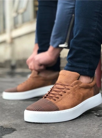 Bağcıklı Gri Cilt Deri Spor Klasik Erkek Ayakkabı