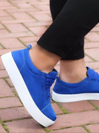 Bağcıklı Mor Cilt Deri Spor Klasik Erkek Ayakkabı