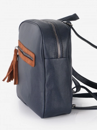 Siyah Püskül Fermuarlı Sırt Çantası