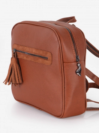 Siyah Püskül Fermuarlı Sırt Çantası