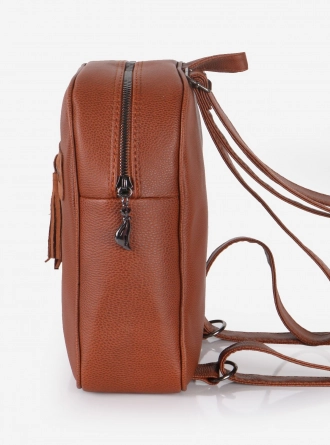 Siyah Püskül Fermuarlı Sırt Çantası