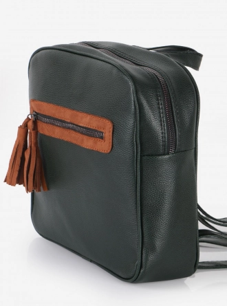 Siyah Püskül Fermuarlı Sırt Çantası