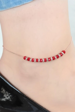 Bordo Miyuki Taşlı Hal Hal 