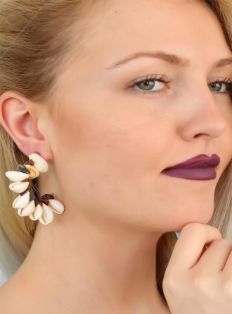 Midye Kabuk Tasarım Bayan Küpe 