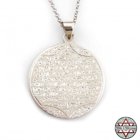 TAMAMI EL Yazması Hilye-i Şerif Duası 925 Ayar Gümüş Kolye