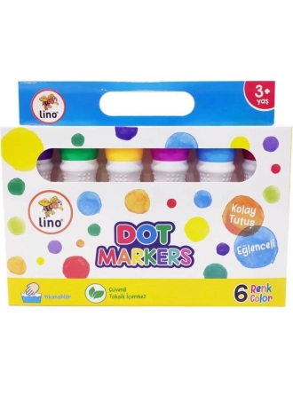 Lino Dot Markers 6 Renk Yıkanabilir Boya Seti