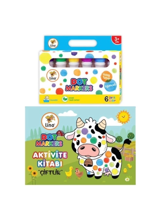 Lino Dot Markers 6'lı Boya Seti & Aktivite Kitabı(ÇİFTLİK)