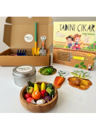 15 Adet Minyatür & Bahçe Seti & Tadını Çıkar Kitap & Ahşap Kase