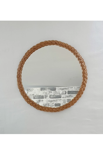 Bambu Yuvarlak Duvar Aynası 51 cm